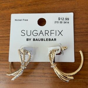 NWT Sugarfix by Baublebar Crystal Bow Hoop Statement Post Earrings
